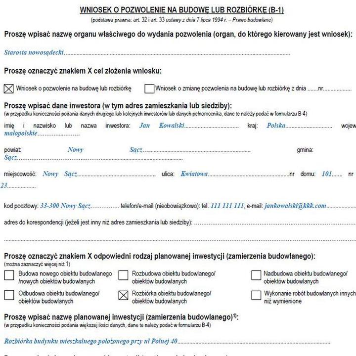 Pozwolenie na rozbiórkę